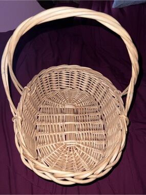 Natural Wicker Basket with Handle - Home Accents